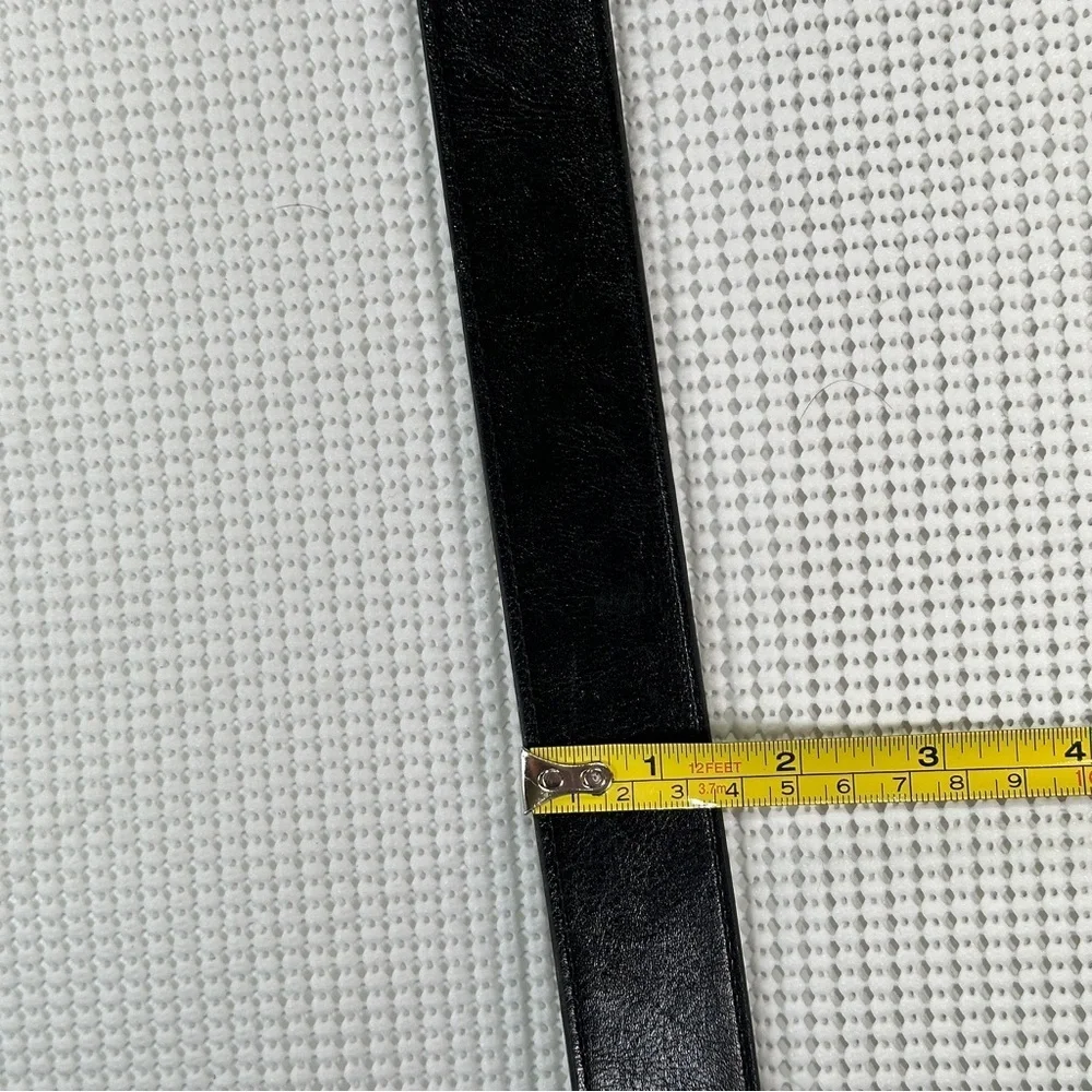Reversible Leather Belt 42 Inch Black Brown Silver Buckle